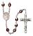 Blessed Herman the Cripple Engravable Rosary with Garnet Aurora Borealis Beads