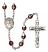 Our Lady of Czestochowa Rosary with Garnet Aurora Borealis Beads