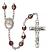 Blessed John Henry Newman Engravable Rosary with Garnet Aurora Borealis Beads