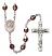 Saint Fidelis Engravable Rosary with Garnet Aurora Borealis Beads