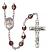 Saint Fabian Engravable Rosary with Garnet Aurora Borealis Beads