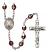 Our Lady of Good Help Engravable Rosary with Garnet Aurora Borealis Beads