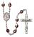 Saint Claude de la Colombiere Engravable Rosary with Garnet Aurora Borealis Beads