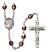 Saint Jadwiga of Poland Engravable Rosary with Garnet Aurora Borealis Beads