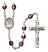 Blessed Emilie Tavernier Gamelin Engravable Rosary with Garnet Aurora Borealis Beads