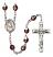 Saint Peter Claver Engravable Rosary with Garnet Aurora Borealis Beads