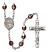 Saint Edmund of East Anglia Engravable Rosary with Garnet Aurora Borealis Beads