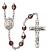 Saint Norbert of Xanten Engravable Rosary with Garnet Aurora Borealis Beads