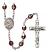 Our Lady of the Precious Blood Engravable Rosary with Garnet Aurora Borealis Beads