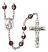 Saint Emma Uffing Engravable Rosary with Garnet Aurora Borealis Beads