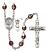 Saint Christopher and Baseball Rosary with Garnet Aurora Borealis Beads