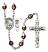 Saint Christopher and Football Rosary with Garnet Aurora Borealis Beads