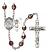 Saint Christopher and Basketball Rosary with Garnet Aurora Borealis Beads