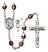 Saint Christopher and Hockey Rosary with Garnet Aurora Borealis Beads