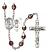 Saint Christopher and Tennis Rosary with Garnet Aurora Borealis Beads