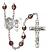 Saint Christopher and Golf Rosary with Garnet Aurora Borealis Beads