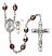 Saint Christopher and Softball Rosary with Garnet Aurora Borealis Beads