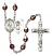 Saint Christopher and Wrestling Rosary with Garnet Aurora Borealis Beads