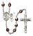 Saint Christopher and Track&Field Rosary with Garnet Aurora Borealis Beads