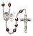 Saint Christopher and Track&Field Rosary with Garnet Aurora Borealis Beads