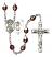 Saint Christopher and Swimming Rosary with Garnet Aurora Borealis Beads