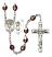 Saint Christopher and Dance Rosary with Garnet Aurora Borealis Beads