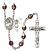 Saint Christopher and Gymnastics Rosary with Garnet Aurora Borealis Beads