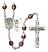 Saint Christopher and Karate Rosary with Garnet Aurora Borealis Beads