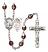 Saint Sebastian and Football Rosary with Garnet Aurora Borealis Beads