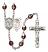 Saint Sebastian and Basketball Rosary with Garnet Aurora Borealis Beads