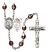 Saint Sebastian and Hockey Rosary with Garnet Aurora Borealis Beads