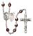 Saint Sebastian and Tennis Rosary with Garnet Aurora Borealis Beads