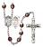 Saint Sebastian and Golf Rosary with Garnet Aurora Borealis Beads