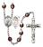 Saint Sebastian and Softball Rosary with Garnet Aurora Borealis Beads