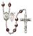 Saint Sebastian and Wrestling Rosary with Garnet Aurora Borealis Beads