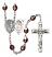 Saint Sebastian and Karate Rosary with Garnet Aurora Borealis Beads