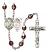 Saint Sebastian and Lacrosse Rosary with Garnet Aurora Borealis Beads