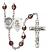 Guardian Angel and Baseball Rosary with Garnet Aurora Borealis Beads