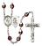 Guardian Angel and Wrestling Rosary with Garnet Aurora Borealis Beads