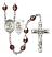 Guardian Angel and Men's Track & Field Rosary with Garnet Aurora Borealis Beads