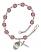 Saint Valentine of Rome Engravable Rosary Bracelet with Amethyst Beads