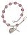 Saint Christopher and Football Rosary Bracelet with Amethyst Beads