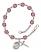 Saint Sebastian and Basketball Rosary Bracelet with Amethyst Beads