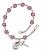 Saint Rita and Baseball Rosary Bracelet with Amethyst Beads