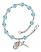 Saint Agatha Engravable Rosary Bracelet with Aqua Beads