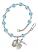 Saint Benedict Rosary Bracelet with Aqua Beads