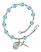 Saint Christopher Engravable Rosary Bracelet with Aqua Beads