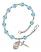 Saint Daniel Engravable Rosary Bracelet with Aqua Beads