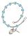 Saint Elmo Engravable Rosary Bracelet with Aqua Beads