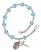 Saint Francis Xavier Engravable Rosary Bracelet with Aqua Beads